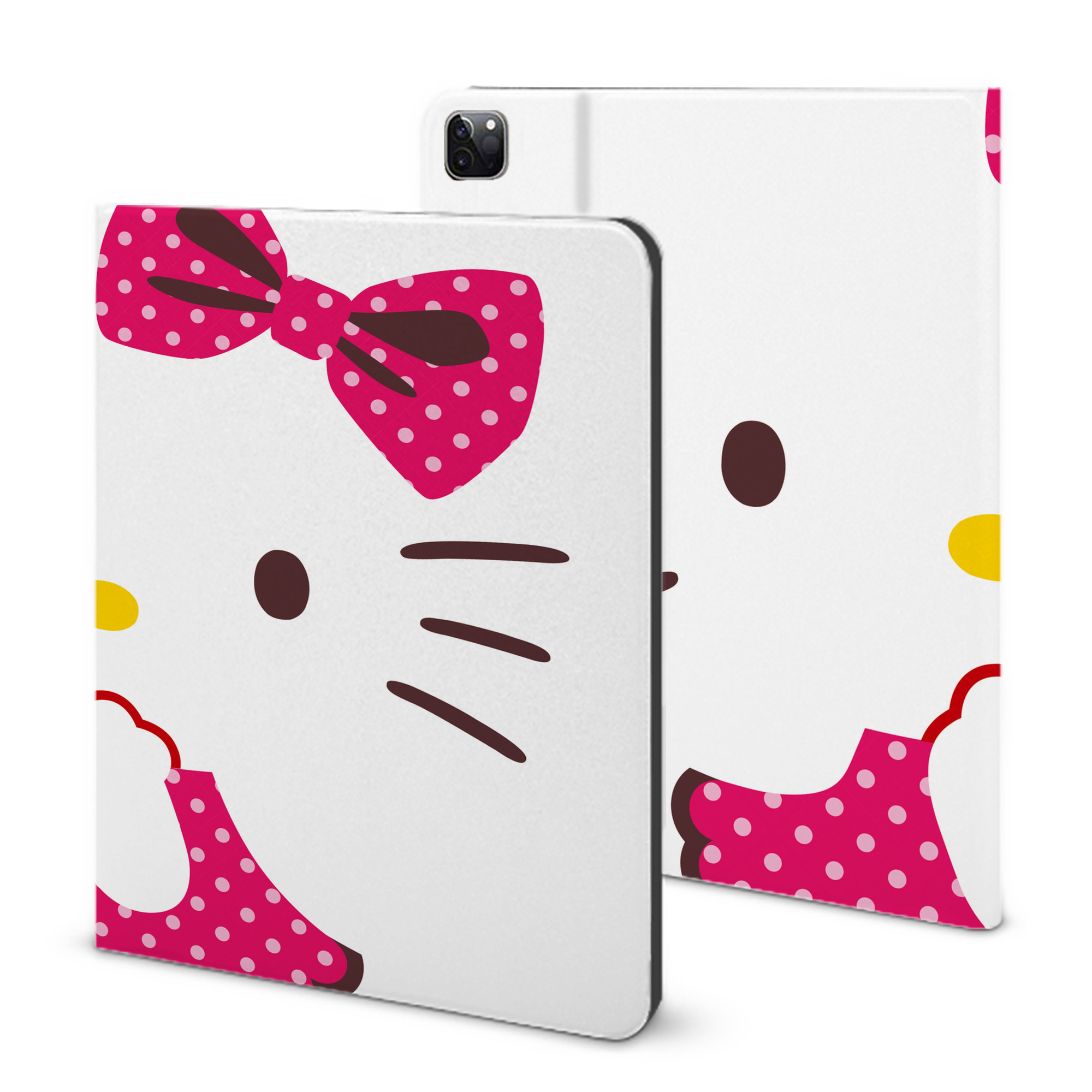 （画像用） Hello Kitty ハローキティ IPad ケース ブック型 PUレザー TPU 耐衝撃 軽量 薄型 ペン収納なし 全面保護 IPad 各モデル対応